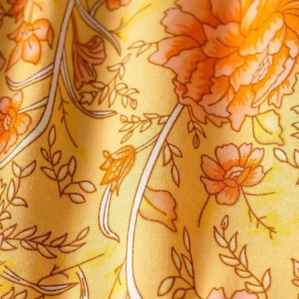 SOLD OUT Boho Golden Floral Long Sleeve Gypsy Dress - Picture 6 of 10